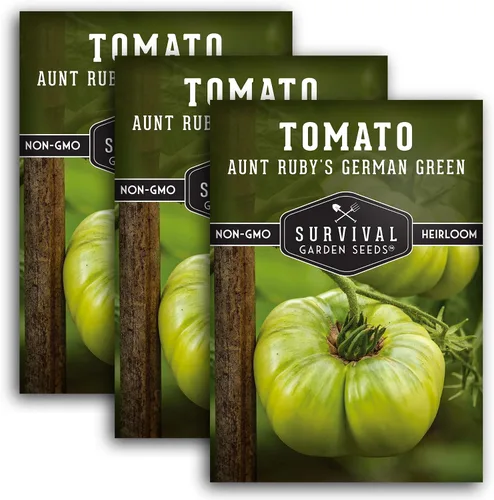 Miniatura 11 de Semillas de tomate verde alemán Aunt Ruby para plantar, variedad indeterminada con sabor dulce, tomates de polinización abierta sin OMG, semillas