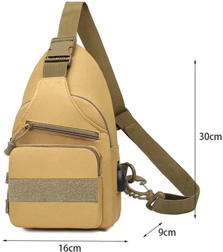 Miniatura 3 de SNGSHJ Bolso bandolera para hombre, bolso cruzado para el pecho, impermeable, de gran capacidad, casual, para hombre, Negro -, Mochilas de mochila