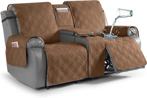 Miniatura 27 de TAOCOCO Fundas de sofá reclinable 100% impermeables con consola, fundas de sofá para sofá reclinable de 3 asientos con diseño de correas, funda