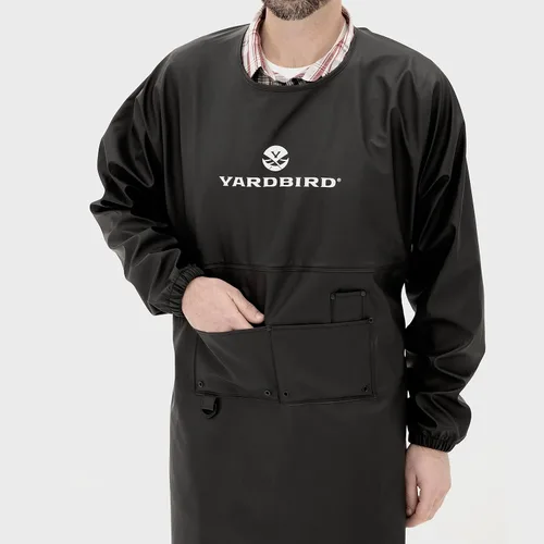 Miniatura 3 de Yardbird Delantal de carnicería de manga larga, material impermeable duradero, mangas largas, puños elásticos, dos correas ajustables, fácil