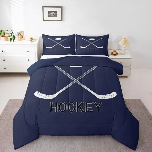 Miniatura 8 de Erosebridal Edredón de plumón de hockey sobre hielo, juego de edredón de jugador de hockey para adolescentes, niños y hombres, juego de ropa de cama