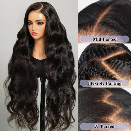 Miniatura 6 de LuAiJa Wear And Go Glueless Wigs Human Hair Pre Plucked Pre Cut 9x6 Hd Lace Front Wigs Human Hair Black Body Wave Lace Closure Wigs 200% Density