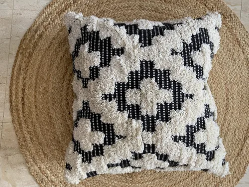 Miniatura 6 de Juego de 2 fundas de almohada bohemias para sofá, 20 x 20 pulgadas, de algodón, tejidas a mano, fundas de almohada decorativas para dormitorio, sala