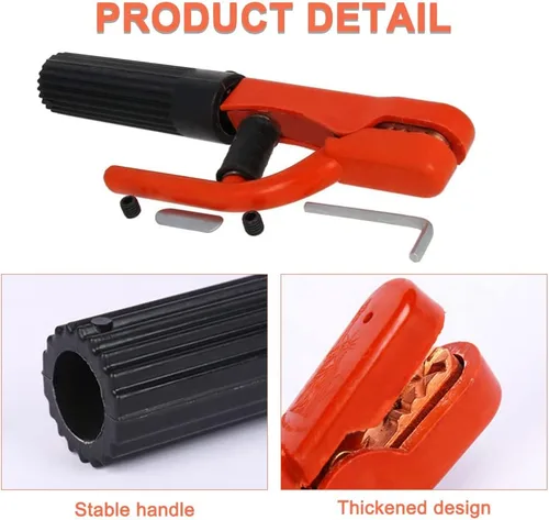 Miniatura 5 de Utoolmart Soporte de electrodo de soldadura, 800 amperios, abrazadera de electrodo de alicates de sujeción de mandíbula resistente de cobre