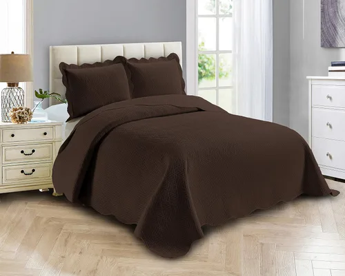Miniatura 4 de Linen Plus Juego de Colcha y Cobertor de Lujo de Gran Tamaño con Relieve Color Verde Cazador Sólido Full/Queen Nuevo # Ashley