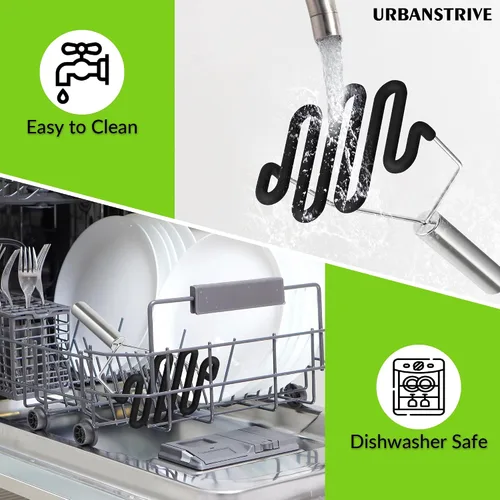 Miniatura 7 de Urbanstrive Machacador de Papas de Silicona Antiarañazos Herramienta de Cocina, Machacador de Papas Machacador de Papas de Acero Inoxidable Envuelto
