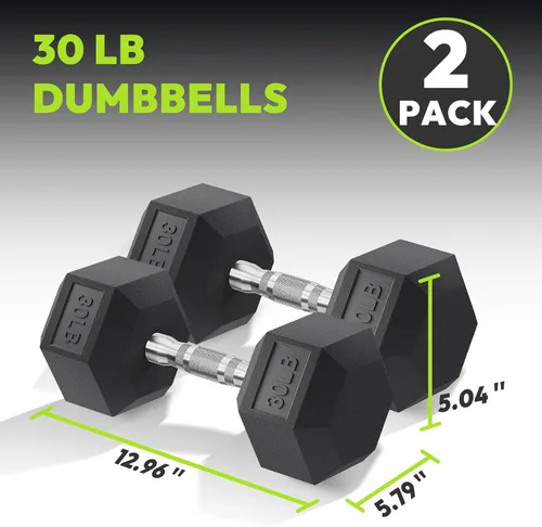 Miniatura 2 de HANDBODE Juego de mancuernas hexagonales de 40 a 570 libras, mancuernas de ejercicio y fitness con revestimiento de goma, peso de mano