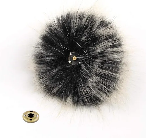 Miniatura 38 de 12 piezas de accesorios para sombreros de tejer, bola de pompón de piel sintética con botón de presión