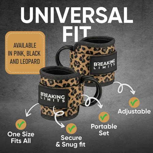 Miniatura 4 de BREAKING LIMITS Correas de tobillo para máquinas de cable para mujeres, juego de correas de tobillo para glúteos, accesorios de tobillo
