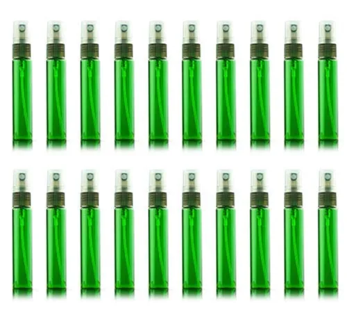 Miniatura 19 de Juego de 20 botellas de perfume de viaje de 10 ml, atomizador recargable, botella vacía hidratante (con tapas doradas)