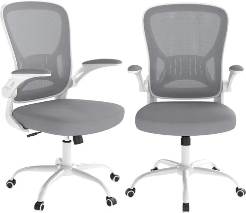 Miniatura 18 de Youhauchair Silla de oficina, sillas ergonómicas de escritorio de oficina en casa con brazos abatibles y soporte lumbar, altura ajustable