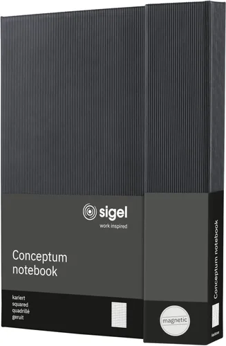 Miniatura 16 de Sigel CO161 Notebook CONCEPTUM®, negro, Tapa dura, cuadrado, aprox. A5, cierre magnético, con numerosas características