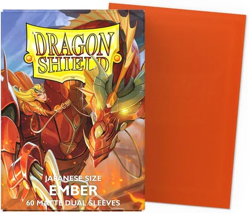 Miniatura 2 de Dragon Shield - Mangas de Tarjeta Mate Dual - Tamaño Japonés 60 Unidades - Mangas TCG Premium Lisas y Resistentes - Compatibles con Yu-Gi-Oh, Ember
