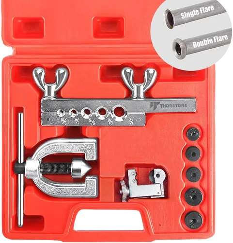 Miniatura 11 de Thorstone Juego de herramientas de acampanado de 7 matrices Kit de herramientas de acampanado HVAC Tamaños 3/16" - 3/4" Juego de tipo cono