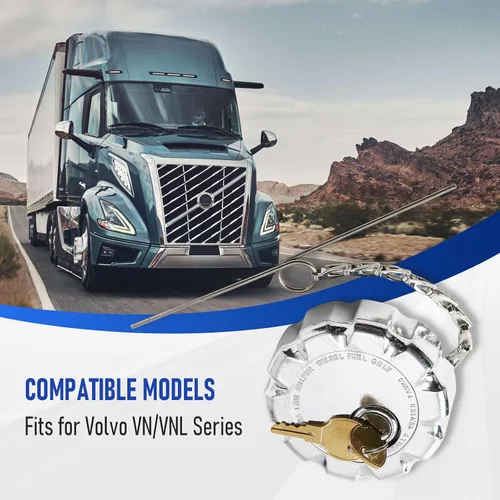 Miniatura 2 de 20770691 Tapa de combustible con bloqueo de 3 pulgadas (2 unidades), compatible con modelos de camiones pesados Volvo VN/VNL, tapa de depósito