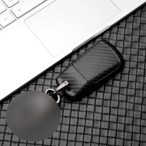 Miniatura 4 de SANRILY Funda para llavero con patrón de fibra de carbono mate 3D para Audi A4 Q7 Q5 TT A3 A6 SQ5 R8 S5 Accesorios Llavero sin llave con llavero