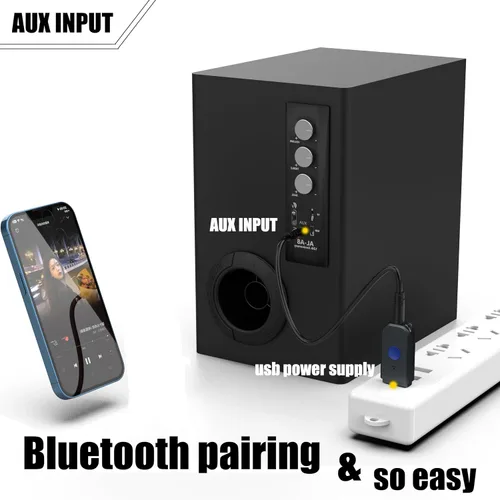 Miniatura 3 de Kit USB Bluetooth para coche, adaptador receptor Bluetooth 5.3 [micrófonos más fuertes y cancelación de ruido] y [conectar y usar] para música