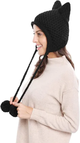 Miniatura 5 de Bellady Gorro de punto con diseño de orejas de gato