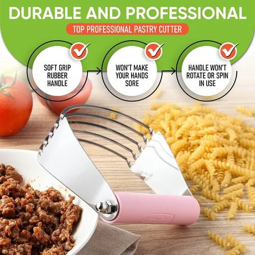 Miniatura 5 de Spring Chef mezclador de masa, cortador de pastelería profesional superior con cuchillas de acero inoxidable resistentes, tamaño mediano