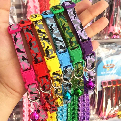 Miniatura 2 de Collares de camuflaje personalizados para perros, collares ajustables de nailon ligero para mascotas, hebilla de liberación rápida, perfectos