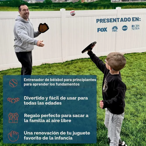 Miniatura 5 de Juego de pelota para lanzar y atrapar, pelotas adhesivas fáciles de usar y guante de entrenamiento de béisbol para principiantes, paleta de juguete