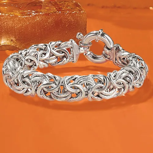 Miniatura 3 de Ross-Simons Italian Sterling Silver Textured and Polished Byzantine Bracelet