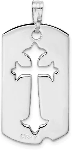 Miniatura 3 de Colgante de cruz de plata de ley 925 maciza con etiqueta para perro 1496in x 0630in