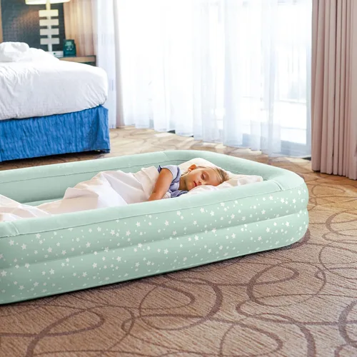 Miniatura 6 de Intex 66810EP Juego de cama inflable Kidz de viaje: colchón de aire incluye bomba de mano y bolsa de transporte - Uso en interiores - 28" x 52x4