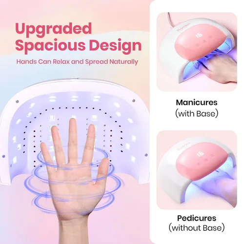 Miniatura 5 de Beetles - Lámpara de uñas LED UV, luz de uñas blanca caramelo con 3 temporizadores de 30/60/90 segundos y pantalla de cuenta regresiva para esmalte
