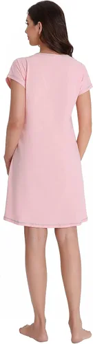 Miniatura 5 de ft FENTENG Camisón de cuello redondo para mujer casual manga corta algodón camisa camisa camisa camisa camisa camisa camisa camisa camisa