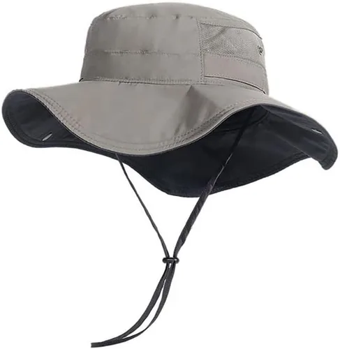Miniatura 9 de Sombrero para el sol al aire libre plegable UPF50+ Sombrero de pescador de ala ancha para hombres y mujeres Sombrero Boonie impermeable para pesca