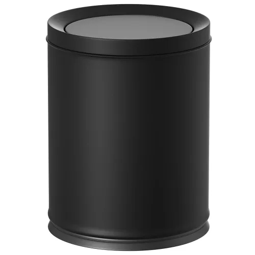 Miniatura 12 de Cubo de basura negro de 10L/2.6 galones con tapa oscilante, cubo de basura para dormitorio con tapa, pequeño cubo de basura para baño, dormitorio
