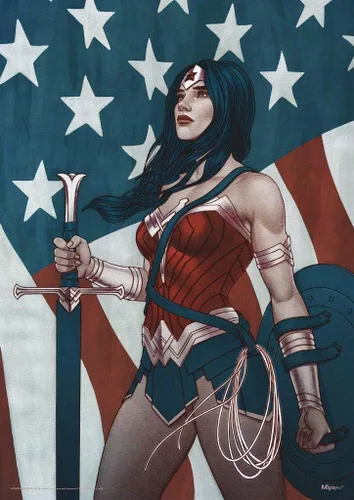 Miniatura 7 de MIGHTYPRINT DC Comics - Wonder Woman - Collage de cómics de la Liga de la Justicia - Arte de pared duradero de 17 x 24 pulgadas, no hecho de papel