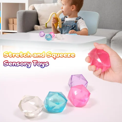 Miniatura 6 de 1 pieza Cubo Grande de Estrés de 2.45 Color Aleatorio Cubo Aplastable de Estrés de Hielo de Mampostería-Pelota de Azúcar de Malta
