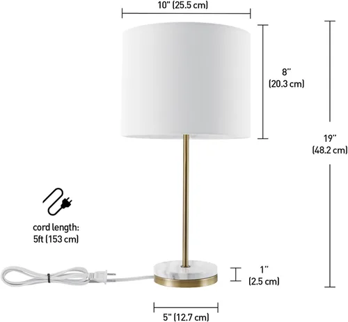 Miniatura 7 de Globe Electric 67044 Versailles - Lámpara de mesa, 19 pulgadas, dorado suave