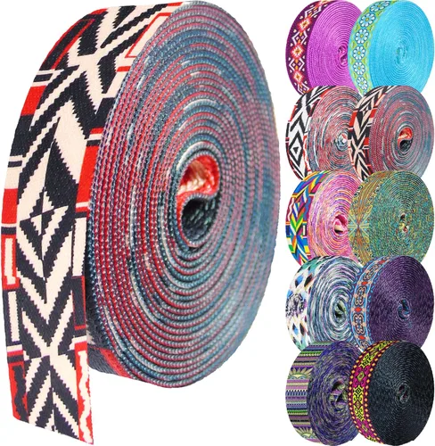 Miniatura 61 de 1.5 pulgadas Correa de nailon con patrón, correas de cinturón de nailon, correas para bolso, correas para mochila, cinturón de nailon