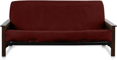 Miniatura 6 de OctoRose Funda para futón de tamaño doble de 39x75x8 pulgadas con cremallera de 3 lados, clásica, de microgamuza suave (Negro, tamaño Twin)