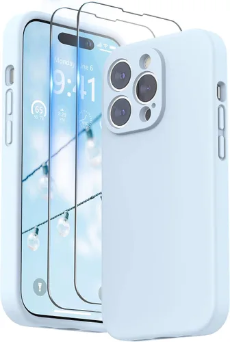 Miniatura 21 de SURPHY Funda diseñada para iPhone 14 Pro Max con protector de pantalla, (con protección de cámara y forro de microfibra suave), funda de silicona
