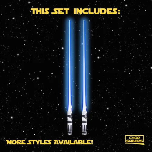 Miniatura 4 de Palillos de sable de luz con luz LED - Sables de luz brillantes de Star Wars, palillos reutilizables para sushi, juego de palillos con luz LED de 1