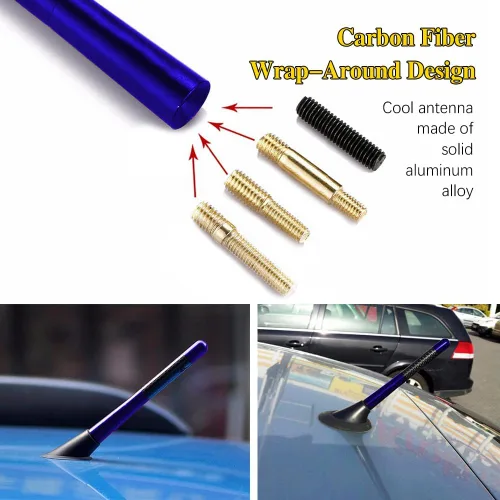 Miniatura 3 de Antena de fibra de carbono, antena de radio de fibra de carbono corta de 4.7 pulgadas, antena automotriz corta, mini antena de automóvil, reemplazo