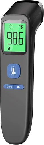 Termómetro sin contacto para adultos y niños, termómetro digital para bebés con alarma de fiebre, resultado rápido en 1 segundo, fácil de usar, modo