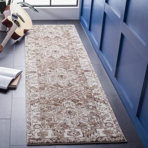 Miniatura 14 de SAFAVIEH Vintage Hamadan Collection Alfombra - 5'3" x 7'6", Rojo & Multi, Diseño tradicional persa, que no desprende pelusa y fácil de limpiar
