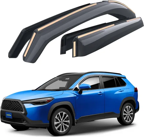 Miniatura 13 de Goodyear Deflectores de ventana de canal inastillables para GMC Acadia 2017-2023, protectores de lluvia, viseras de ventana para automóviles