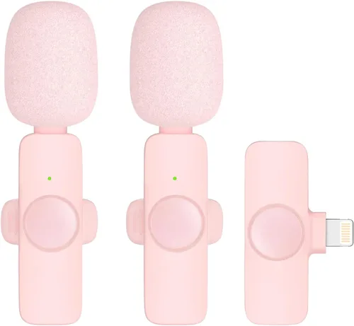 Miniatura 11 de Caiord 2 Pack de micrófonos inalámbricos profesionales Lavalier para iPhone iPad (iPhone 14 y versiones anteriores), micrófonos de solapa Plug-Play