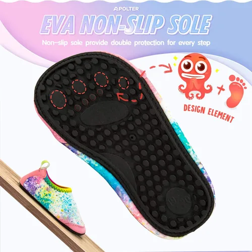 Miniatura 5 de Zapatos de agua o natación estilo calcetín para niños, unisex, antideslizantes, para la playa o piscina, color aguamarina