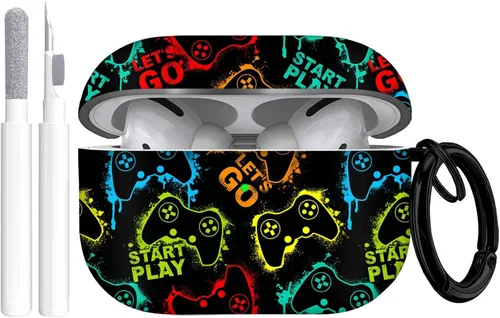 Miniatura 8 de Gedicht Funda para Airpods Pro, lindo diseño de fútbol de TPU suave fundas para Airpods Pro 1ª generación, a prueba de golpes para Airpods Pro 2019