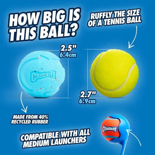 Miniatura 3 de Chuckit! Pelota Rebounce para Perros – Pelotas de buscar rebotantes para perros de 20 a 60 libras – Hecha de goma duradera – Juguetes para mascotas
