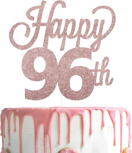 Miniatura 58 de LINGTEER - Decoración para pastel con texto "Happy Birthday 100", color negro