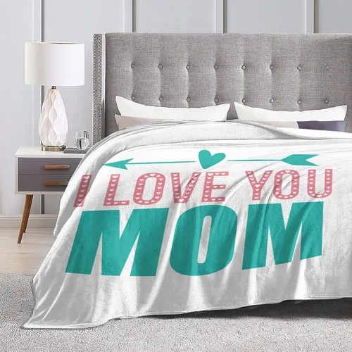 Miniatura 7 de Manta para mamá, Love You Mom con patrón de flechas acuáticas, manta decorativa de franela suave de 30 x 40 pulgadas para viajes, manta con texto