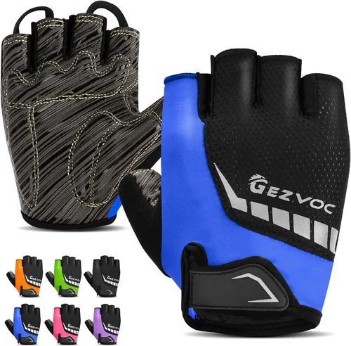 Guantes de ciclismo con almohadilla absorbente de golpes, agarre extra, ajuste flexible, peso ligero, transpirable para hombres y mujeres ciclismo